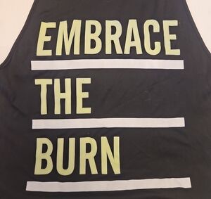 Soffe Black Muscle Tee with Yellow and White Print